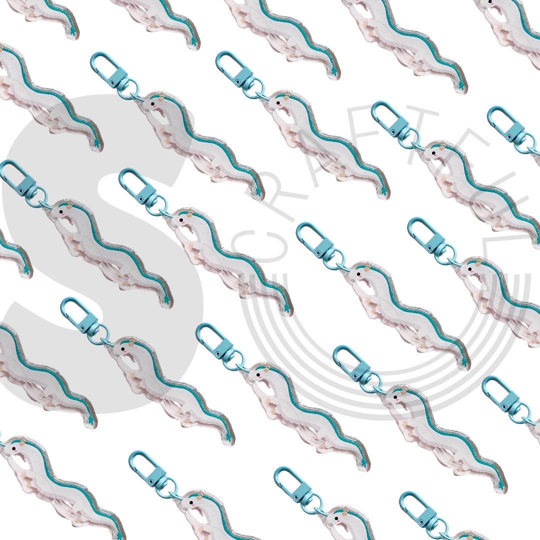 White Dragon Keychain