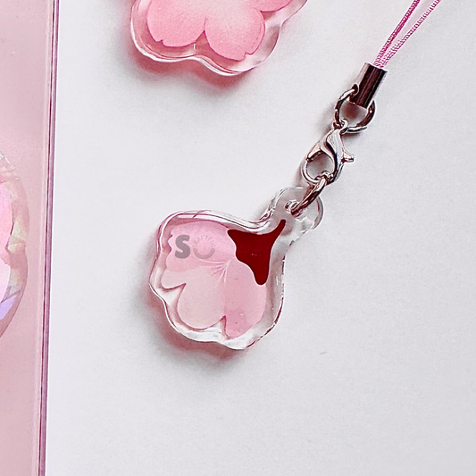 Sakura flower bud phone charm