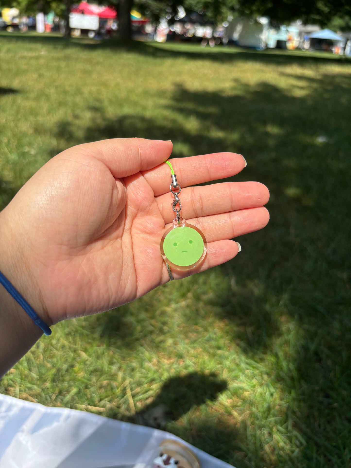 P17 - Green meh guy phone charm