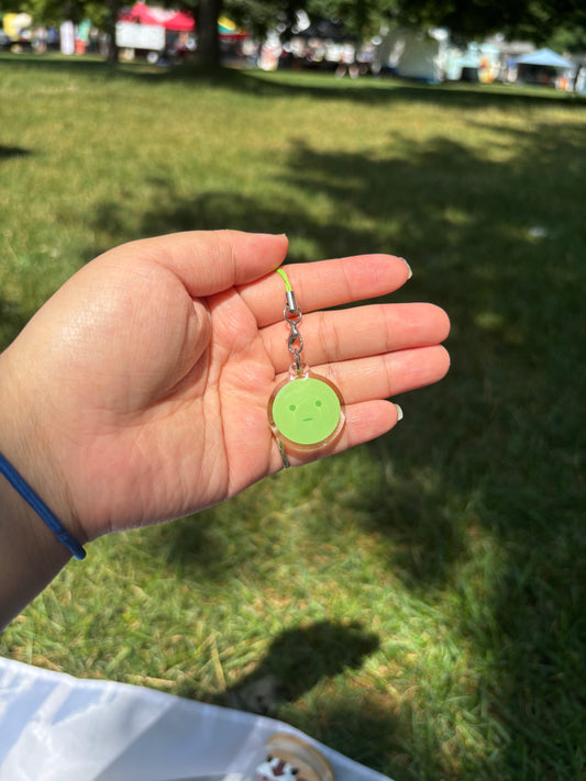 P17 - Green meh guy phone charm