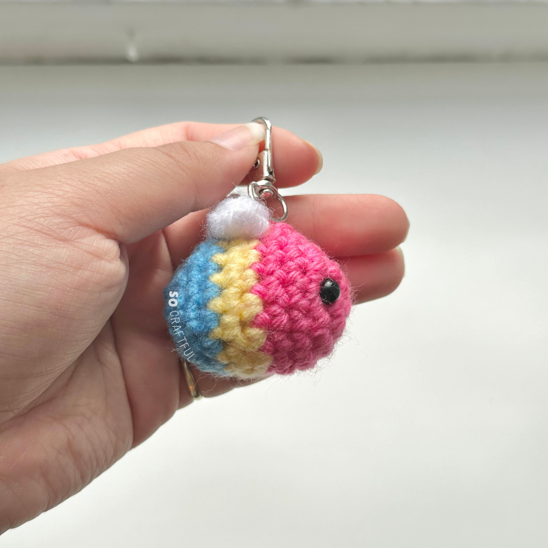 Crochet Pan Bee Keychain