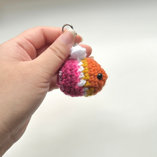 Crochet Lesbian Bee Keychain