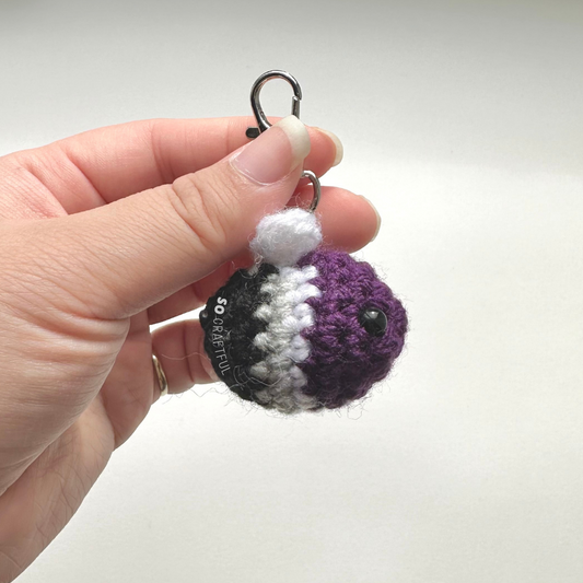 Crochet Asexual Bee Keychain
